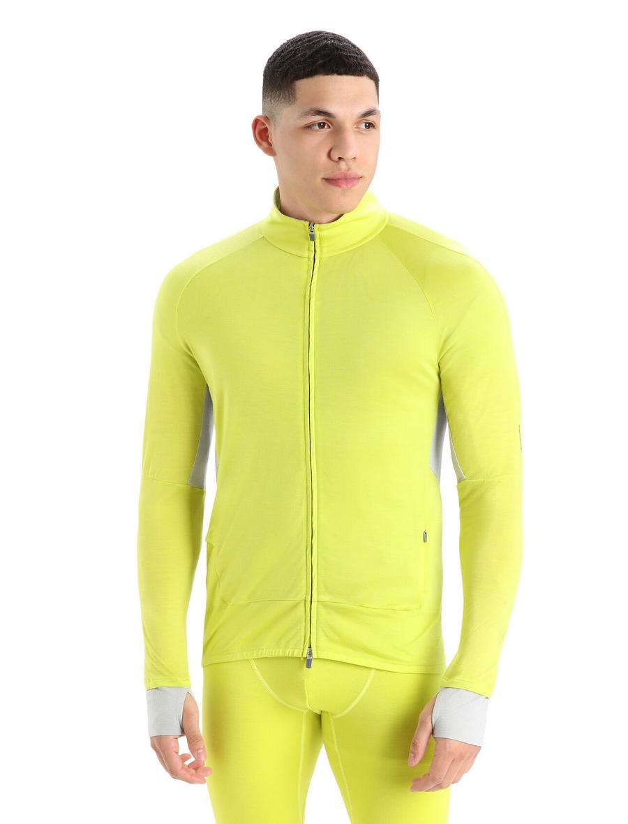 Icebreaker ZoneKnit™ Merino Long Sleeve Zip Miesten Huppari Vihreä | FI 1260RVDW